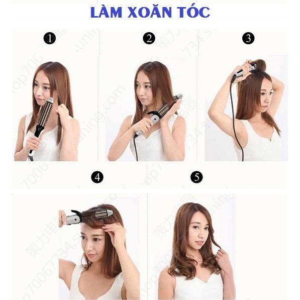 Lược điện uốn, duỗi, bấm xù tóc 3 in 1 đa năng 8890