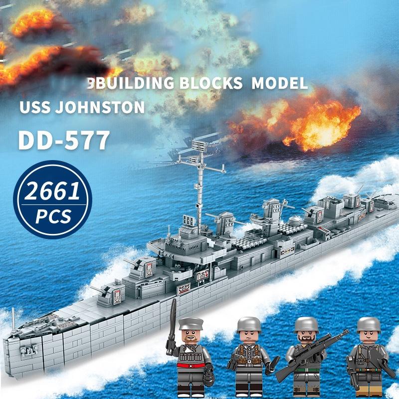 Đồ chơi Lắp ráp tàu chiến USS Johnson DD557 - Xếp hình thông minh aircraft carrier K0111 - Mô hình trí tuệ