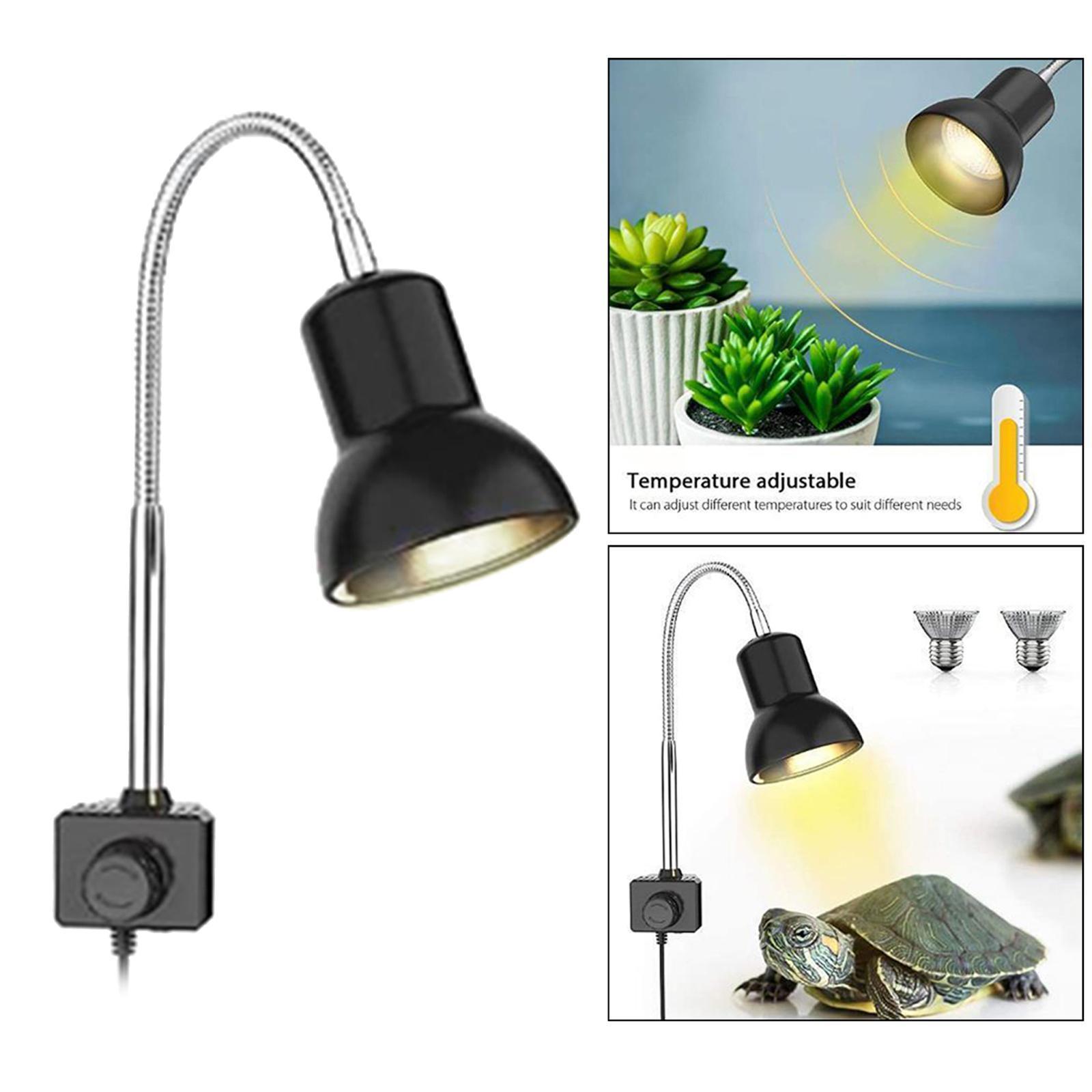 360° Rotatable Reptile Pet Heating Light Clamp Pet Lamp UVA UVB Bulb 25W