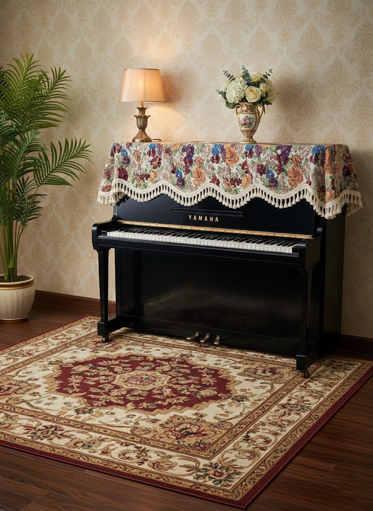 Khăn phủ đàn piano cơ đàn piano điện tử 88 phím sang trọng cổ điển giáng sinh noel năm mới Tết - Hàng chính hãng