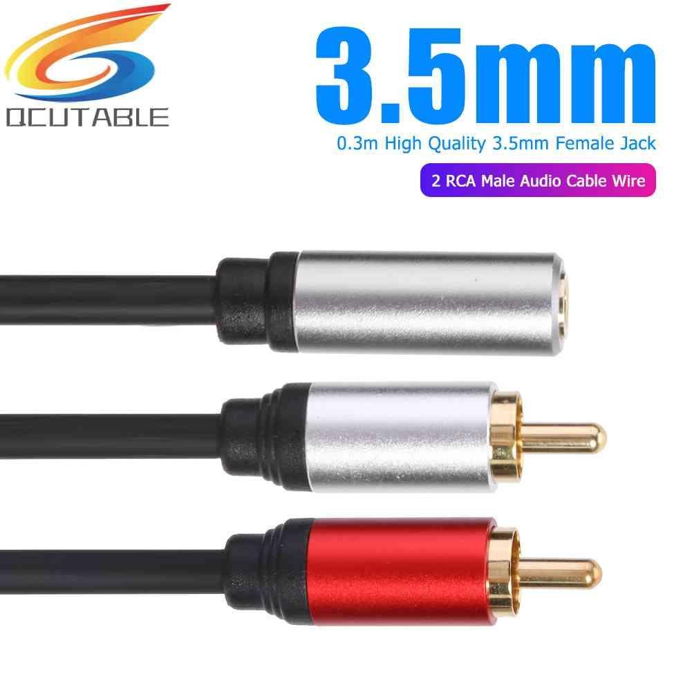 Cáp ChuyểN ĐổI Âm Thanh 3.5mm Sang 2 RCA 0.3m