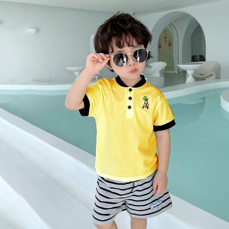 Áo thun polo cho bé trai cổ tàu cotton thoáng mát thêu hoạt hình Magickids Áo có cổ trẻ em đi học đi chơi AO22029