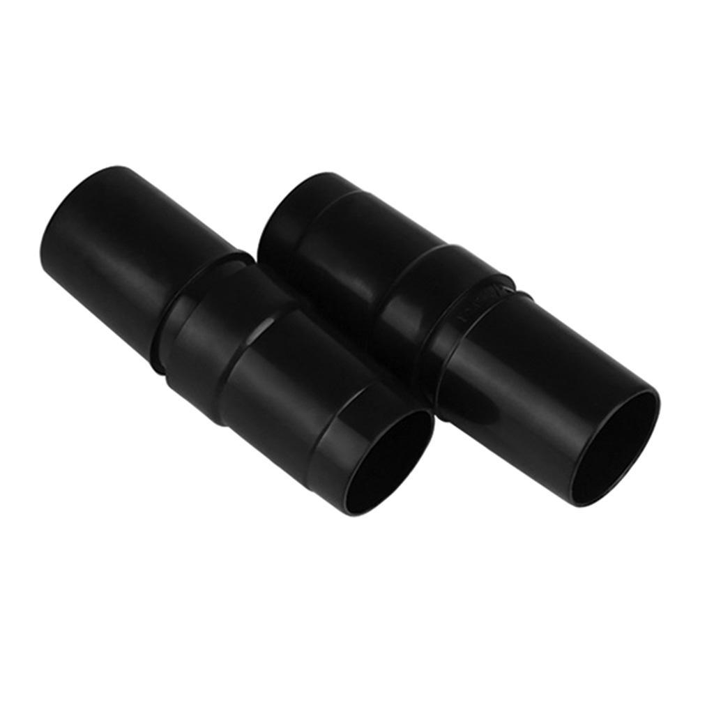 2pc Vacuum Cleaner Brush Nozzle Hose Connector Adapter 32mm Inner Dia. Black