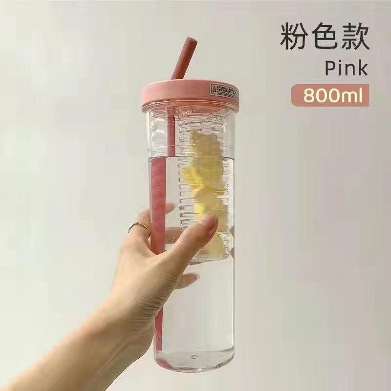 Cốc Uống Nước 800ml Dung Tích 800ml Có Ống Hút Tiện Dụng