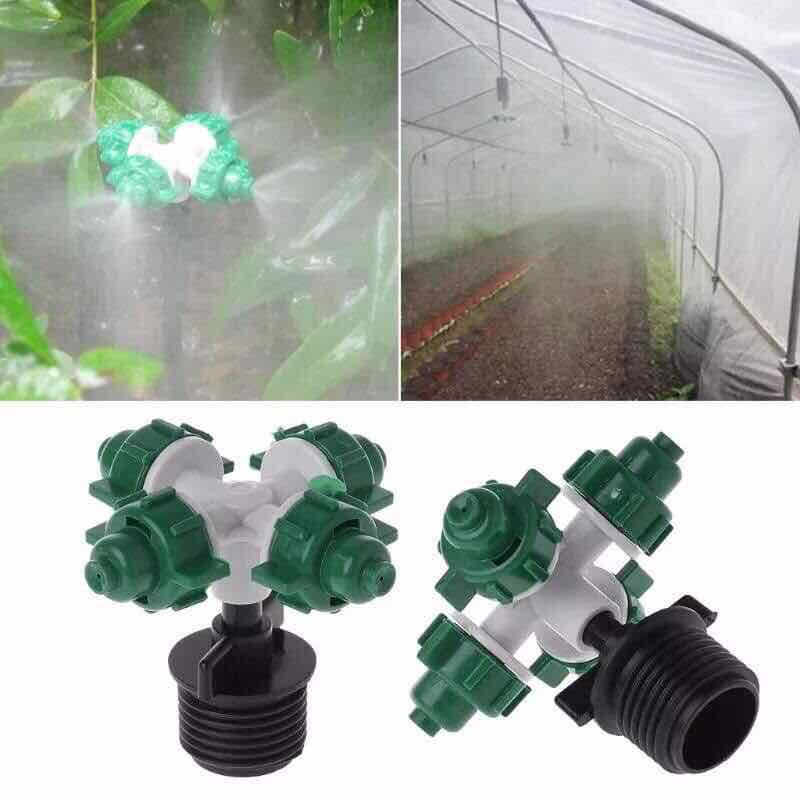 10 đầu phun sương 4 hướng tưới lan, hoa kèm chân ren 21