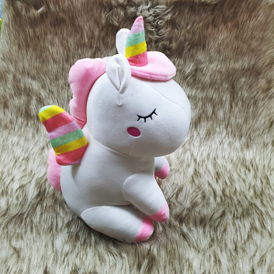 Thú nhồi bông kỳ lân unicorn size 40cm màu trắng