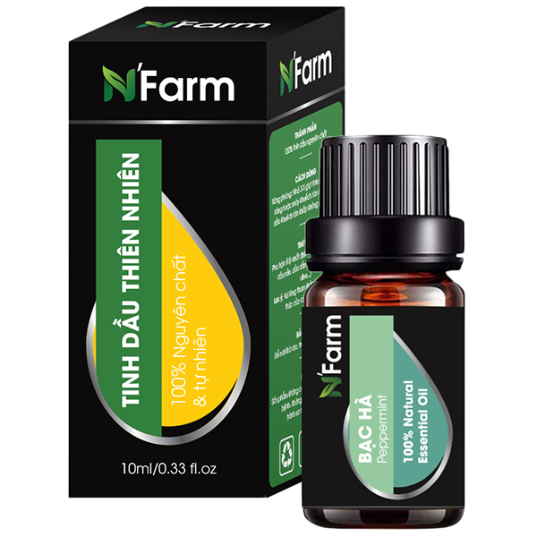 Combo Tinh Dầu Bạc Hà N'farm, Tinh Dầu Bạch đàn, Tinh Dầu Bưởi Chùm N'farm (10ml x 3)