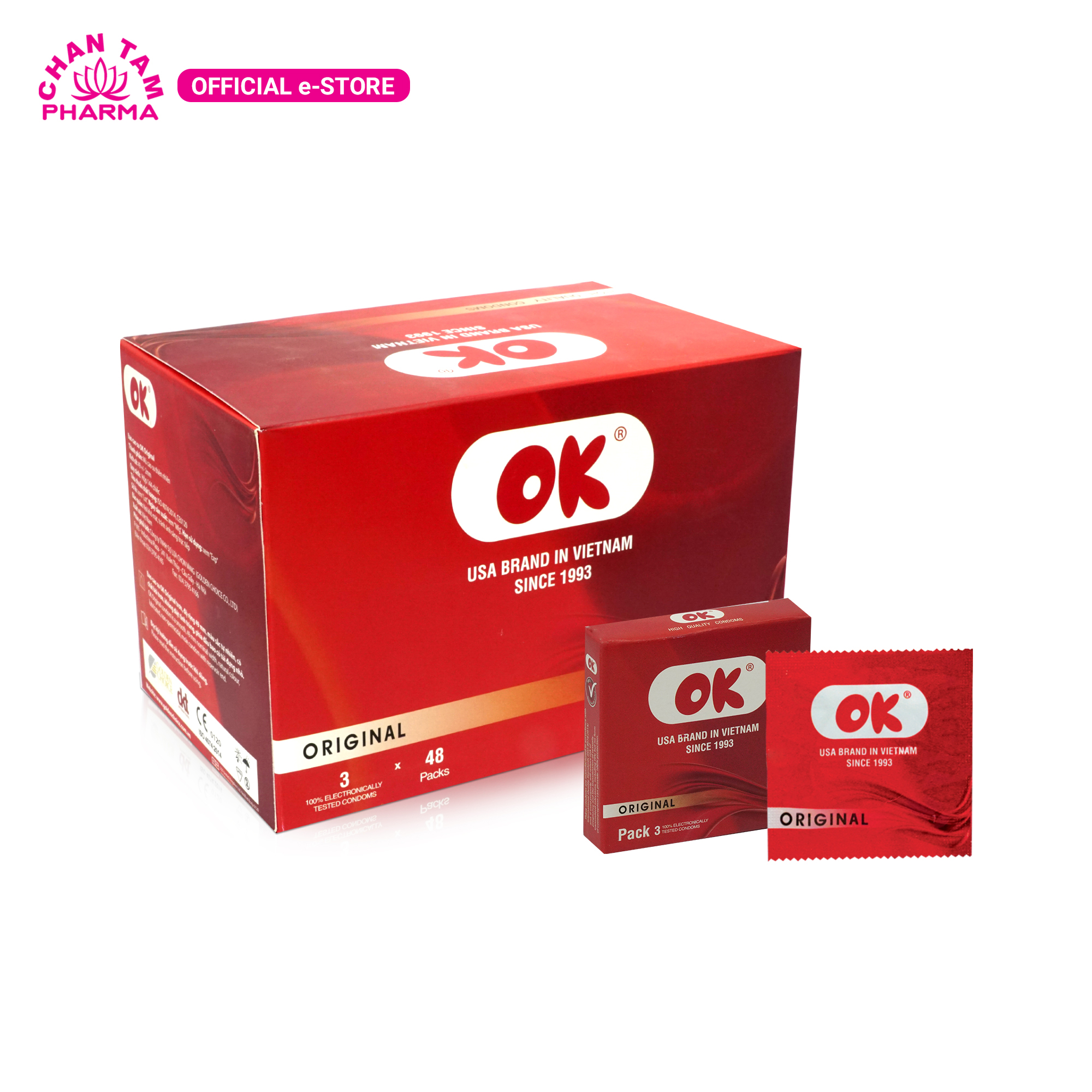 Bao cao su OK không mùi original – hộp 144 cái