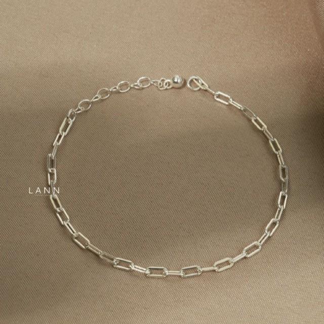 Lắc tay dây xích vuông S925 LANN