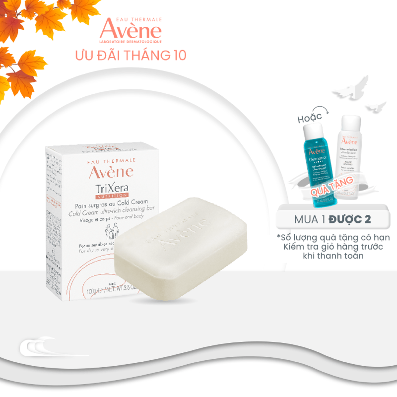 Thanh kem tắm và rửa mặt dành cho da khô nhạy cảm AVÈNE COLD CREAM CLEANSING BAR 100g