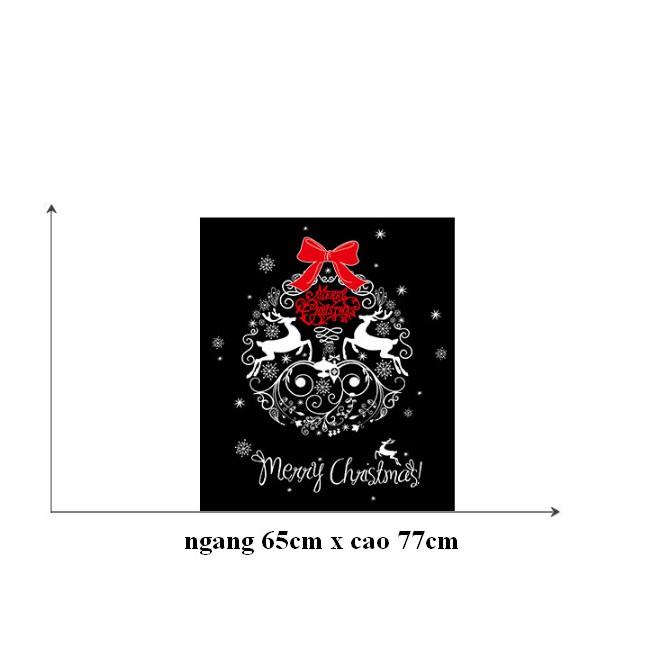 Decal trang trí noel vòng tròn nơ phong cách