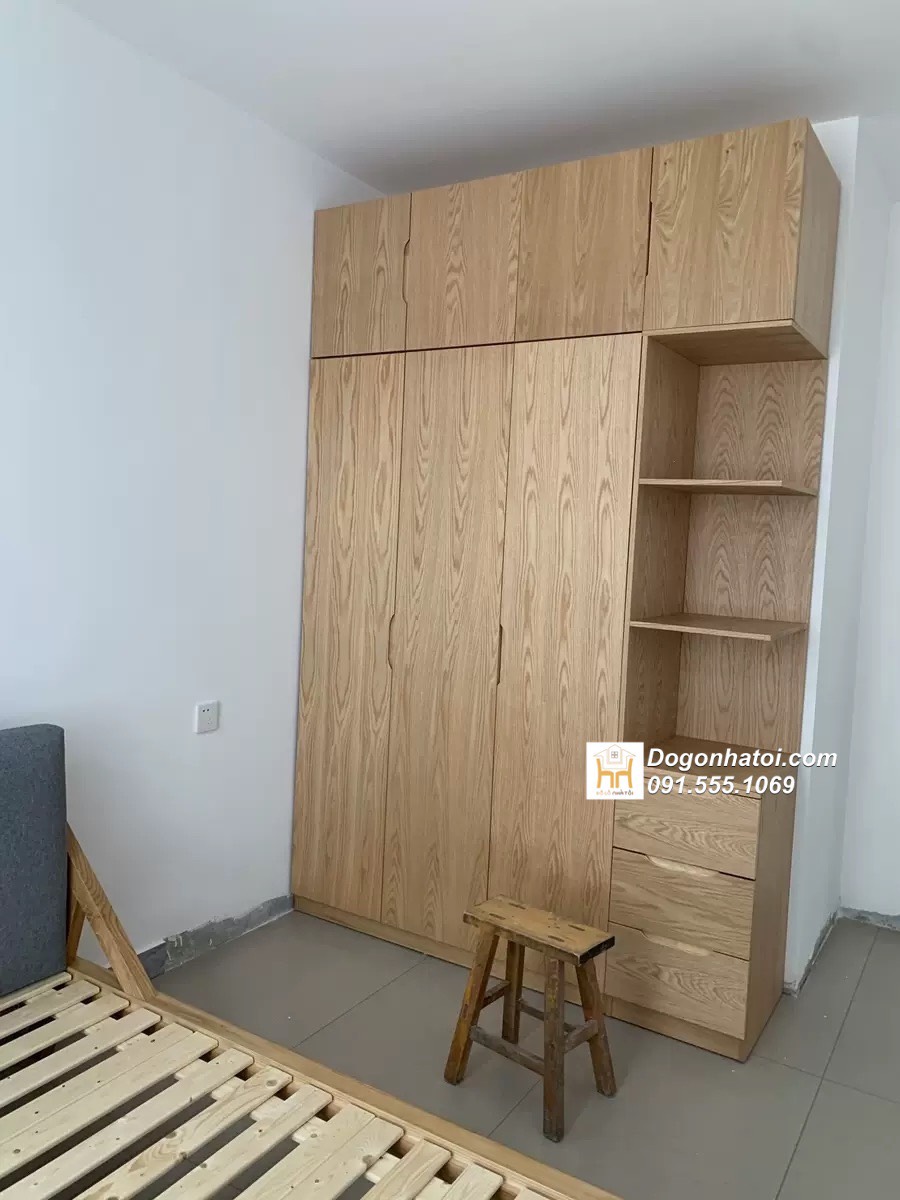 Tủ quần áo gỗ sồi tự nhiên 5 cánh C2m x D2m2 - TA240