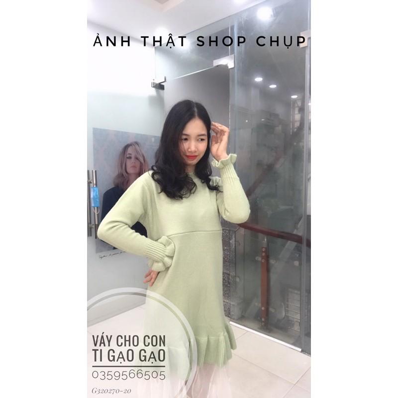 Váy len suông phối chân voan cho con bú KÈM ẢNH THẬT