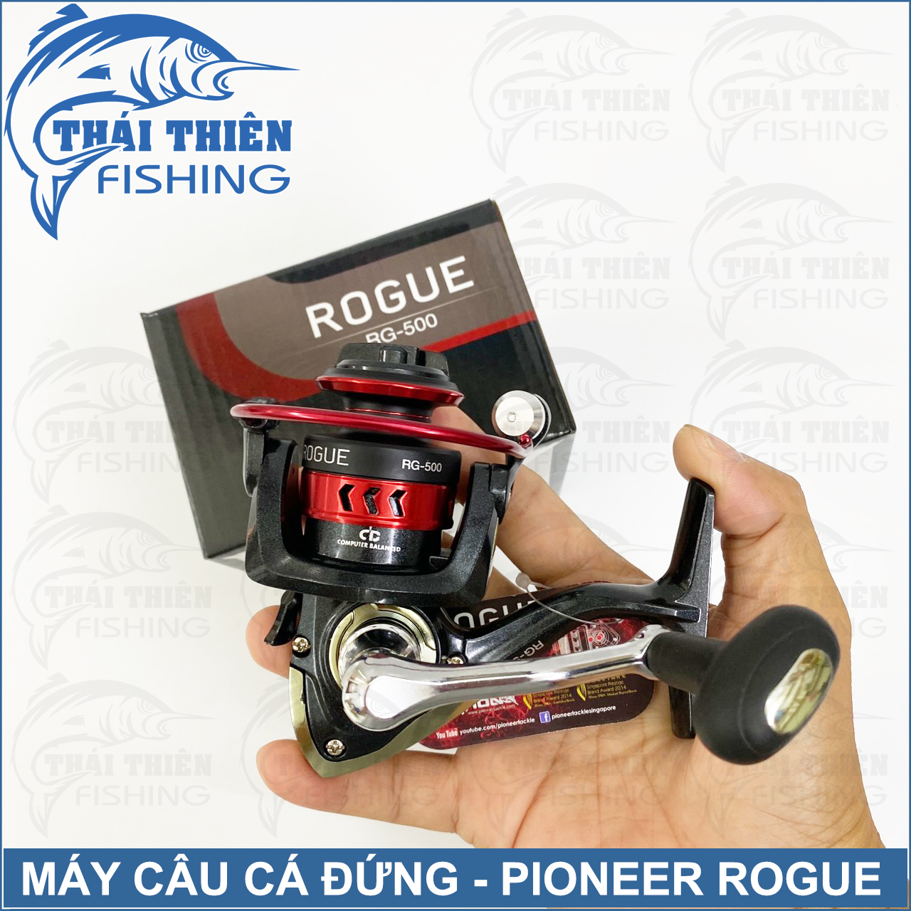 Máy Câu Cá Pioneer Rogue RG Phiên Bản Mới Tay Quay Vặn Ren