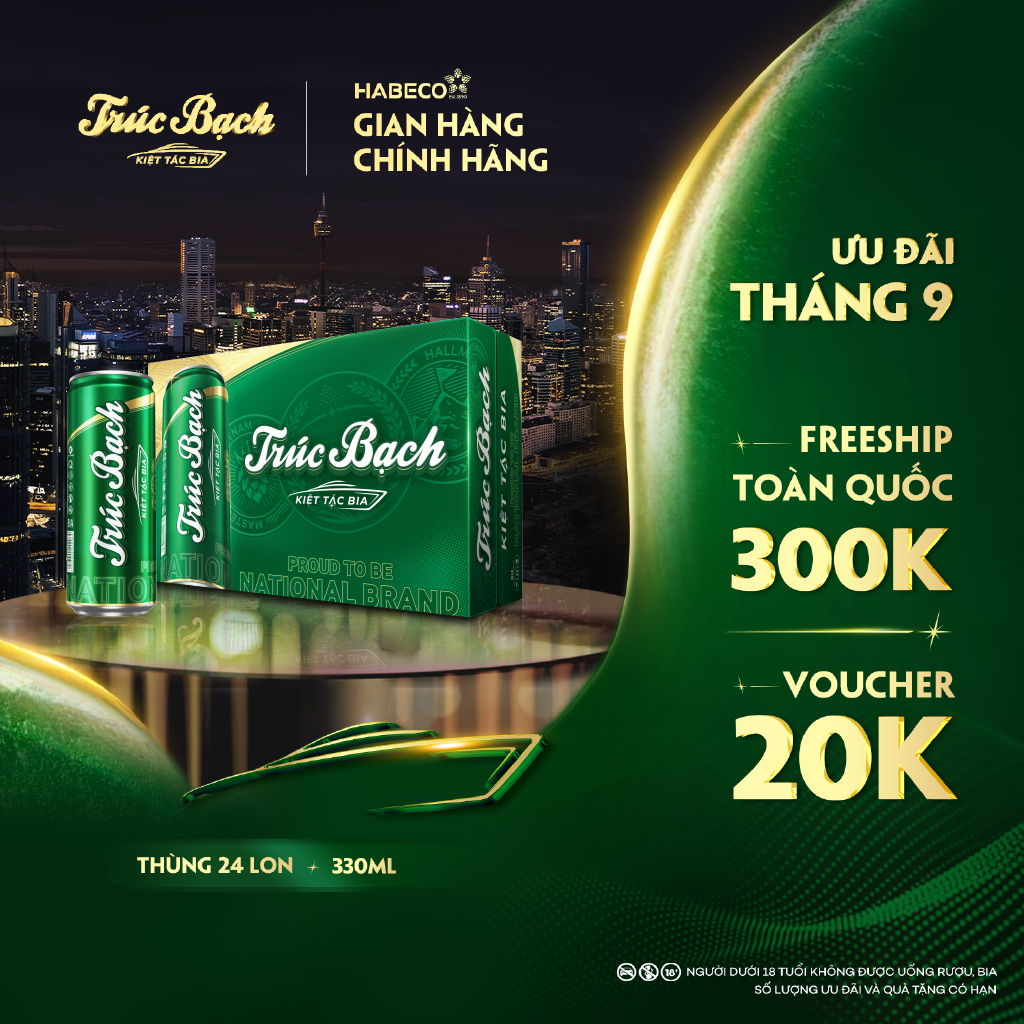 Bia Trúc Bạch – Thùng 24 lon 330ml