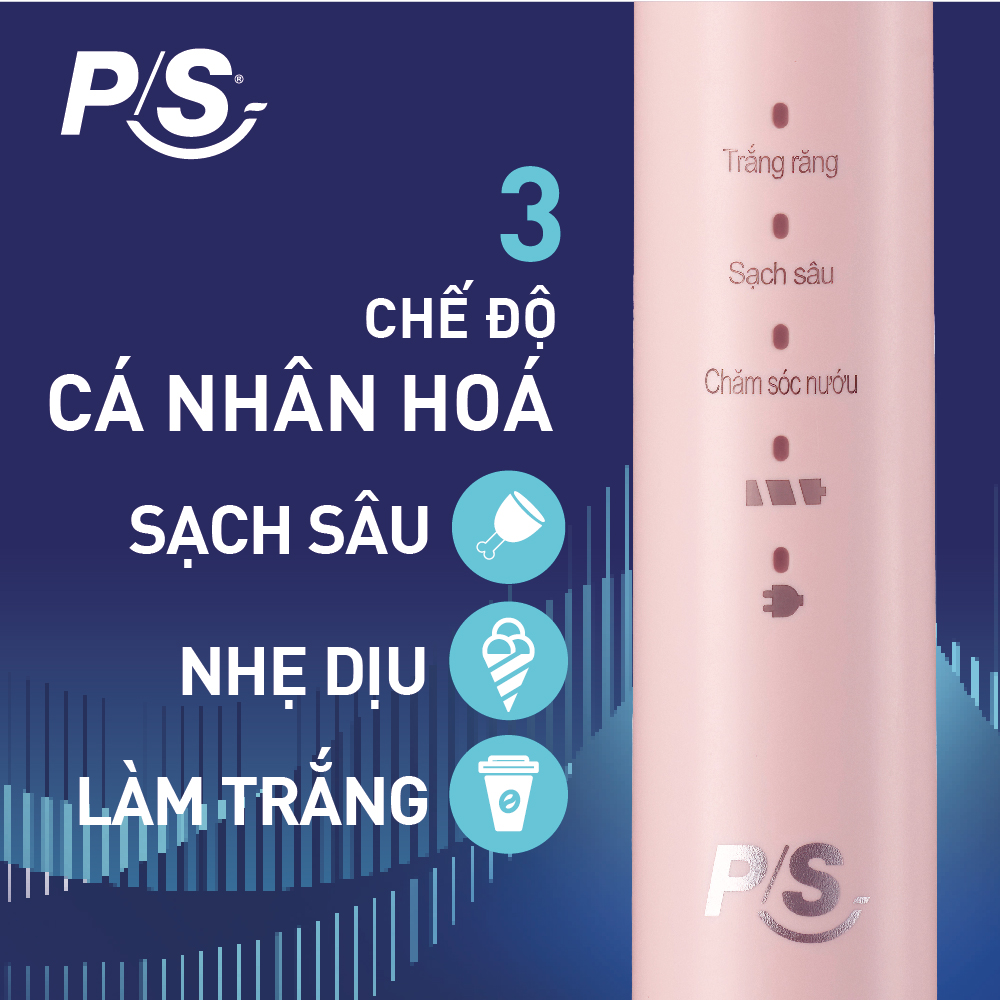 Bộ bàn Chải Điện P/S Sonic Expert Chuyên Gia Sóng Âm - Công Nghệ Sóng Âm, Chải Sạch Mảng Bám Tới 8X - Hồng Pastel