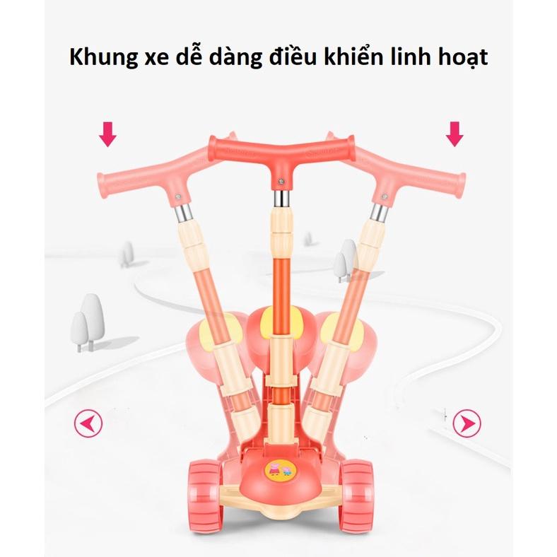 Xe Scooter Cho Bé ,Đa Năng Phát Sáng, Xe Trượt Scooter Cho Bé Từ 2 Đến 14 Tuổi