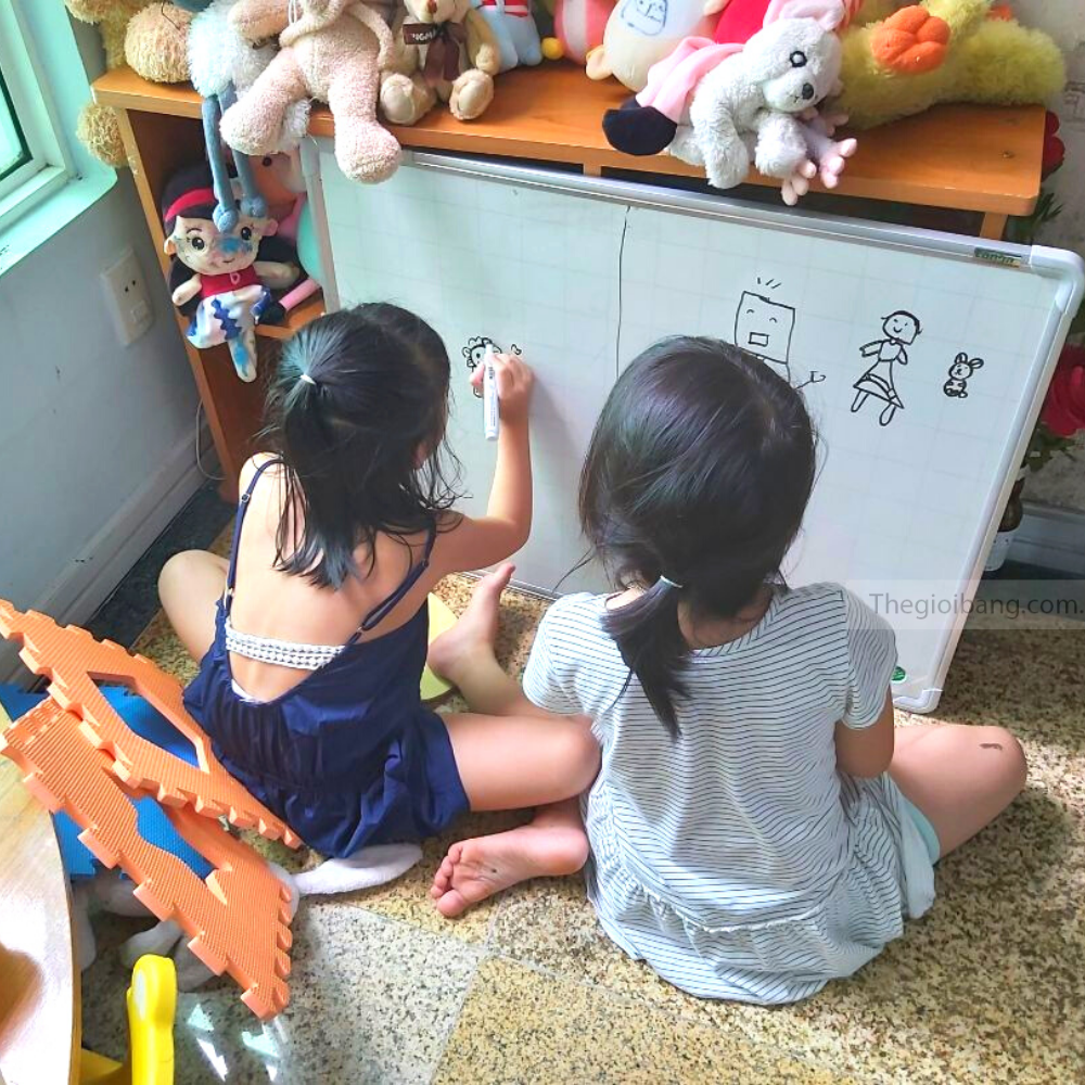 Bảng Từ Trắng Treo Tường Easyboard Hàn Quốc - Tân Hà - Kích Thước 60x80cm - Tặng Phụ Kiện