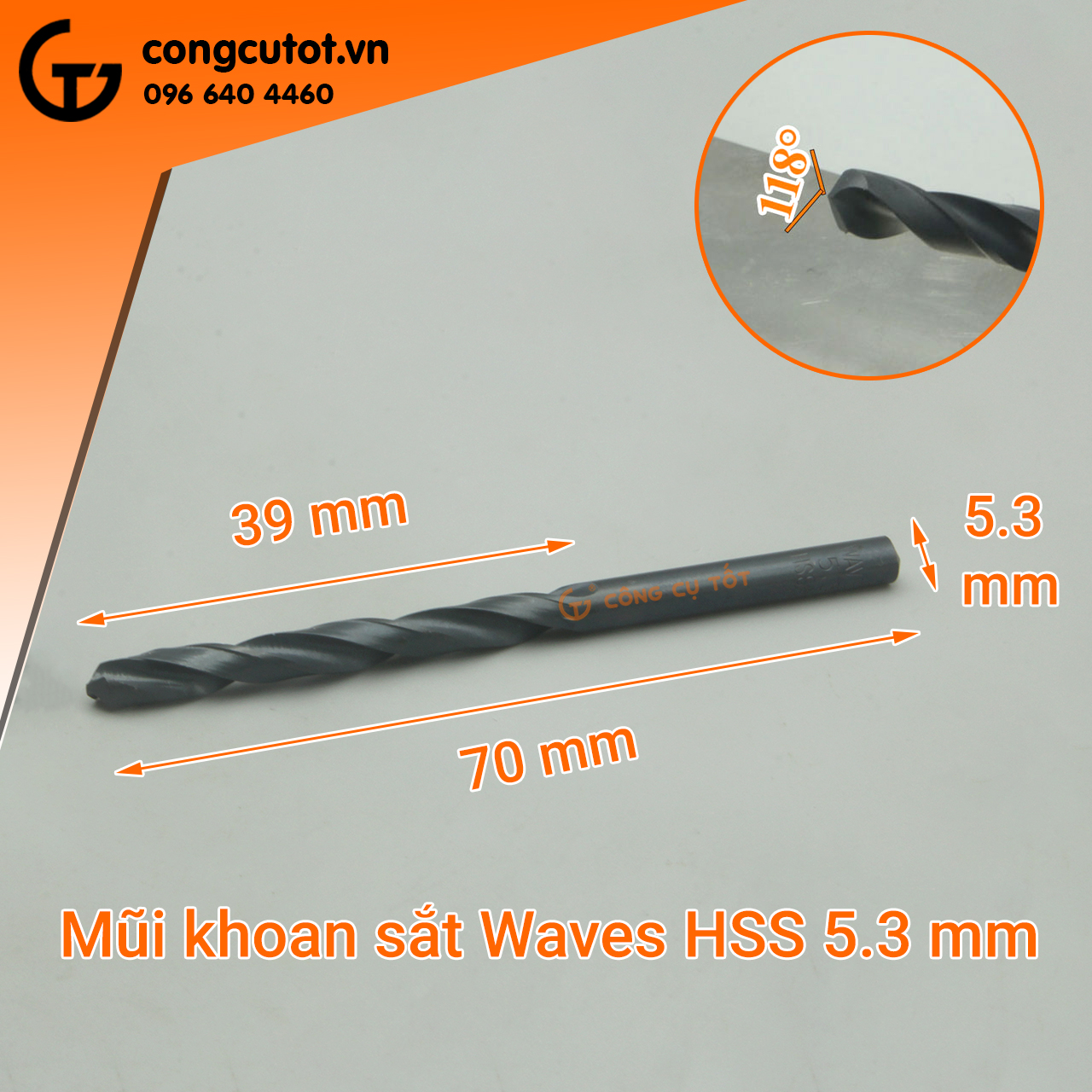 Mũi khoan sắt HSS 5.3mm