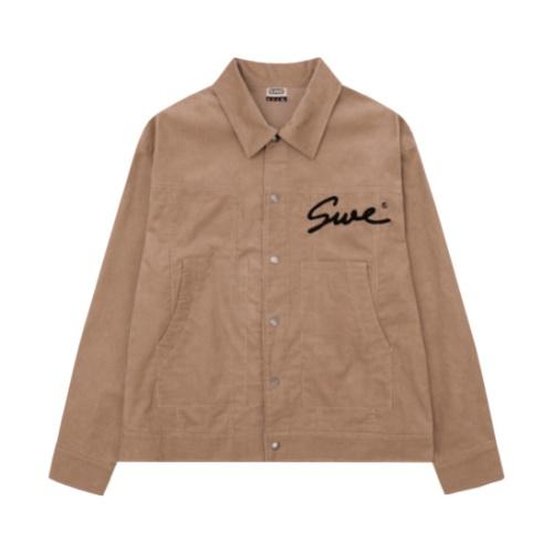 SWE - Áo sơ mi unisex SIGNATURE CORDUROY JACKET vải nhung sợi dài tay thêu chữ