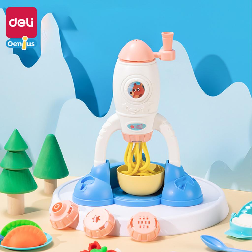Set Đất Nặn Bột Mỳ Khuôn Và Máy Thủ Công Deli Cho Bé - Máy Làm Kem, Máy Làm Mỳ Mô Hình Tàu Không Gian - Màu Tự Nhiên An Toàn - Đồ Chơi Giáo Dục Nhập Vai Thông Minh Cho Bé - YC118- 122