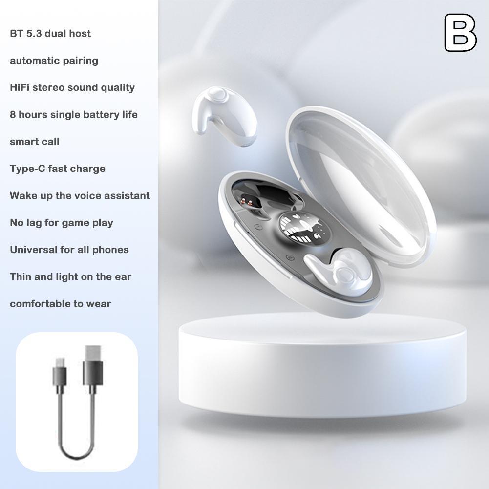 538 Tai Nghe Không Dây Bluetooth 5.3 Hai Tai Trong Tai Ngủ Màn Hình Hiển Thị Kỹ Thuật Số HiFi Tai Nghe Vô Hình Đa Năng Nút Tai
