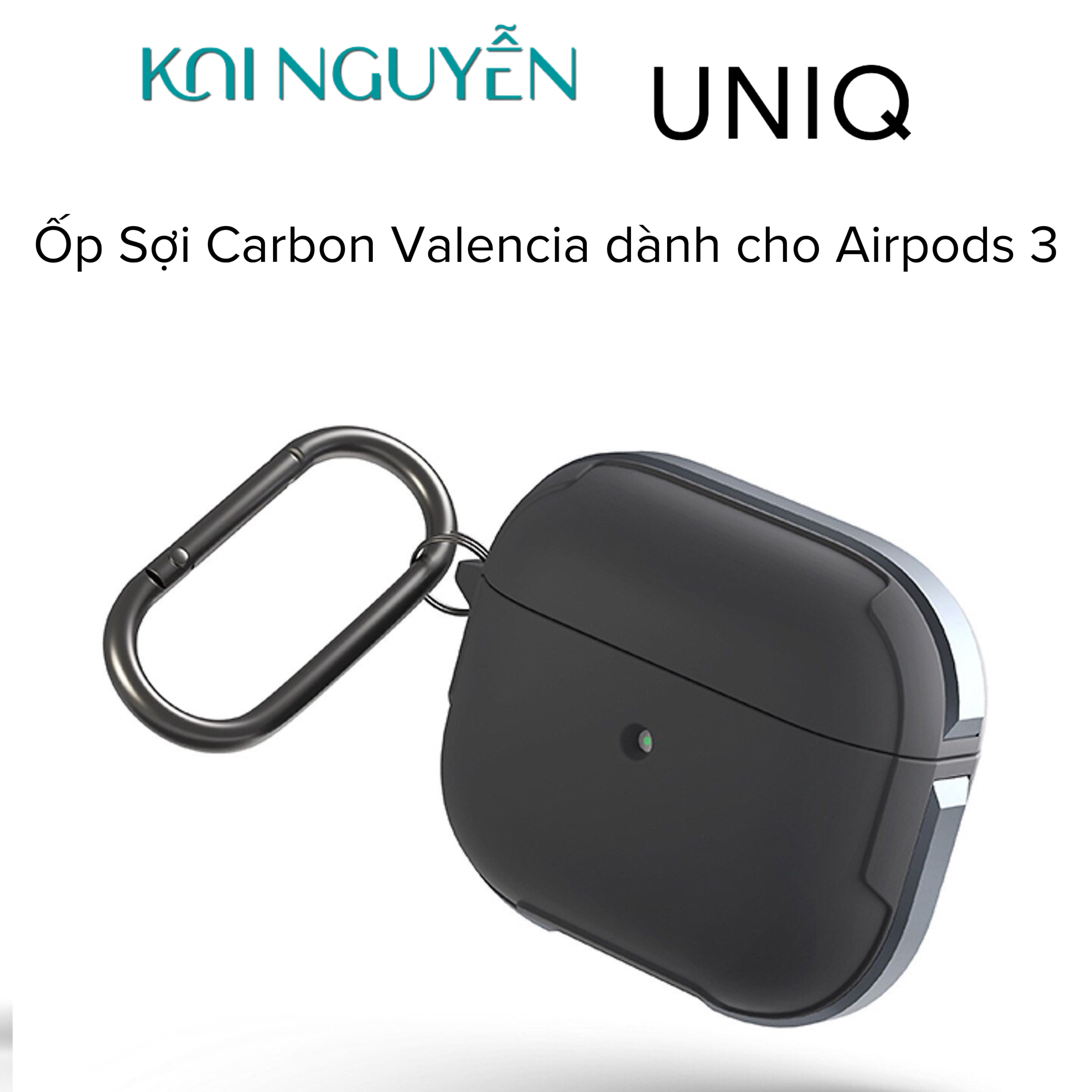 Ốp Case Sợi Carbon Kháng Khuẩn UNIQ Valencia Antimicrobial Dành Cho Airpods 3- Hàng Chính Hãng