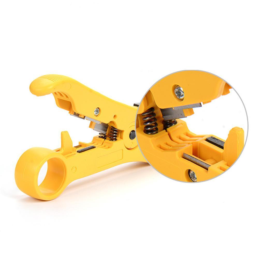 Rotary Coaxial Cable Wire Cutter Stripping Tool RG69/6/11/7 Stripper Yellow
