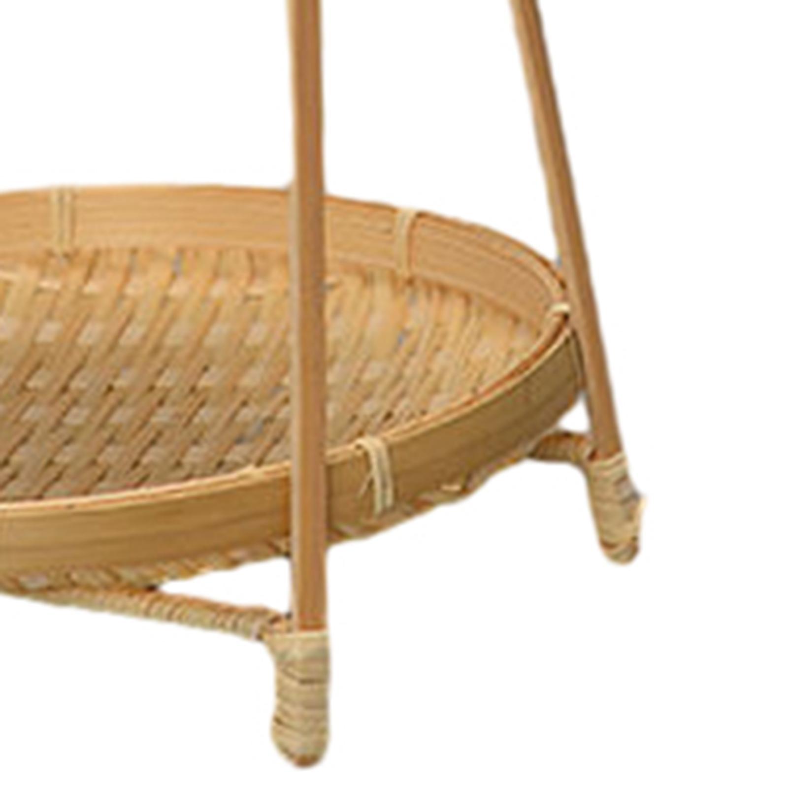 Bamboo Fruit Bowl Kitchen Organizer Decor Fruit Basket for Kitchen Desk Home