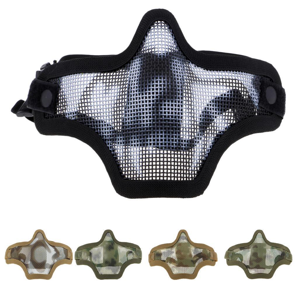 Hunting Adjustable Steel Half Face Mesh Mask, with Stable Back Strap