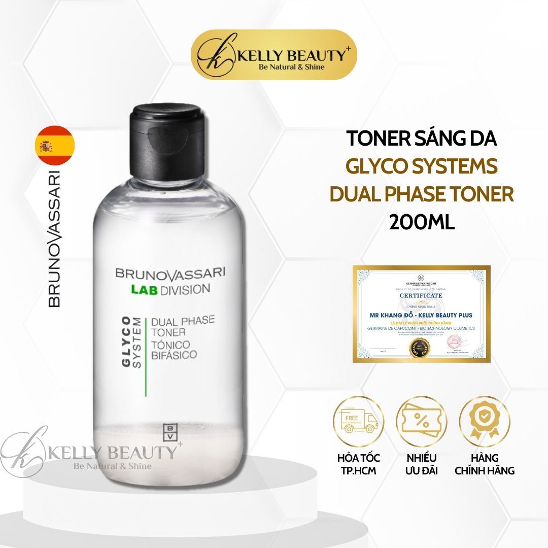 Toner Dưỡng Sáng Trẻ Hóa Da Bruno Vassari Glyco Systems Dual Phase Toner | Kelly Beauty