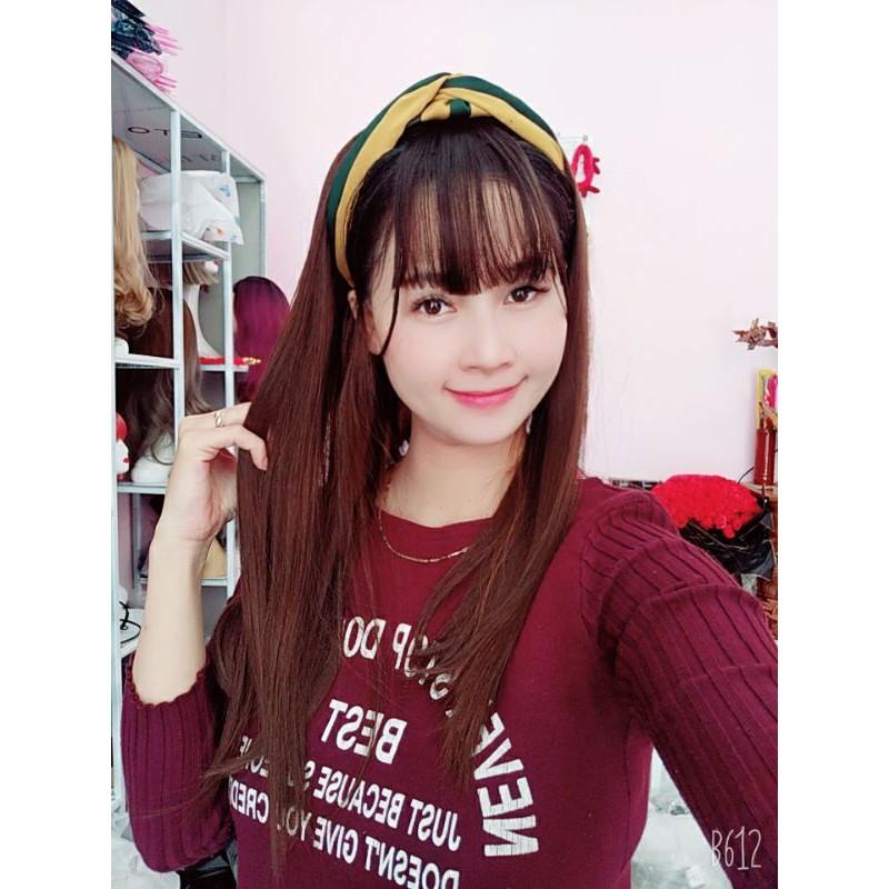 Tóc giả cài nữa đầu thẳng