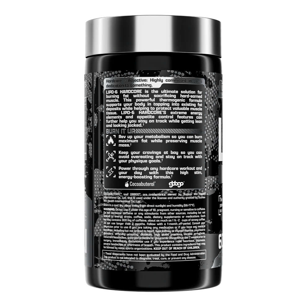 Nutrex LIPO 6 Hardcore (60 viên) Hỗ Trợ Sinh Nhiệt Đốt Mỡ, Giảm Cân, Không Mất Cơ | Nội địa USA