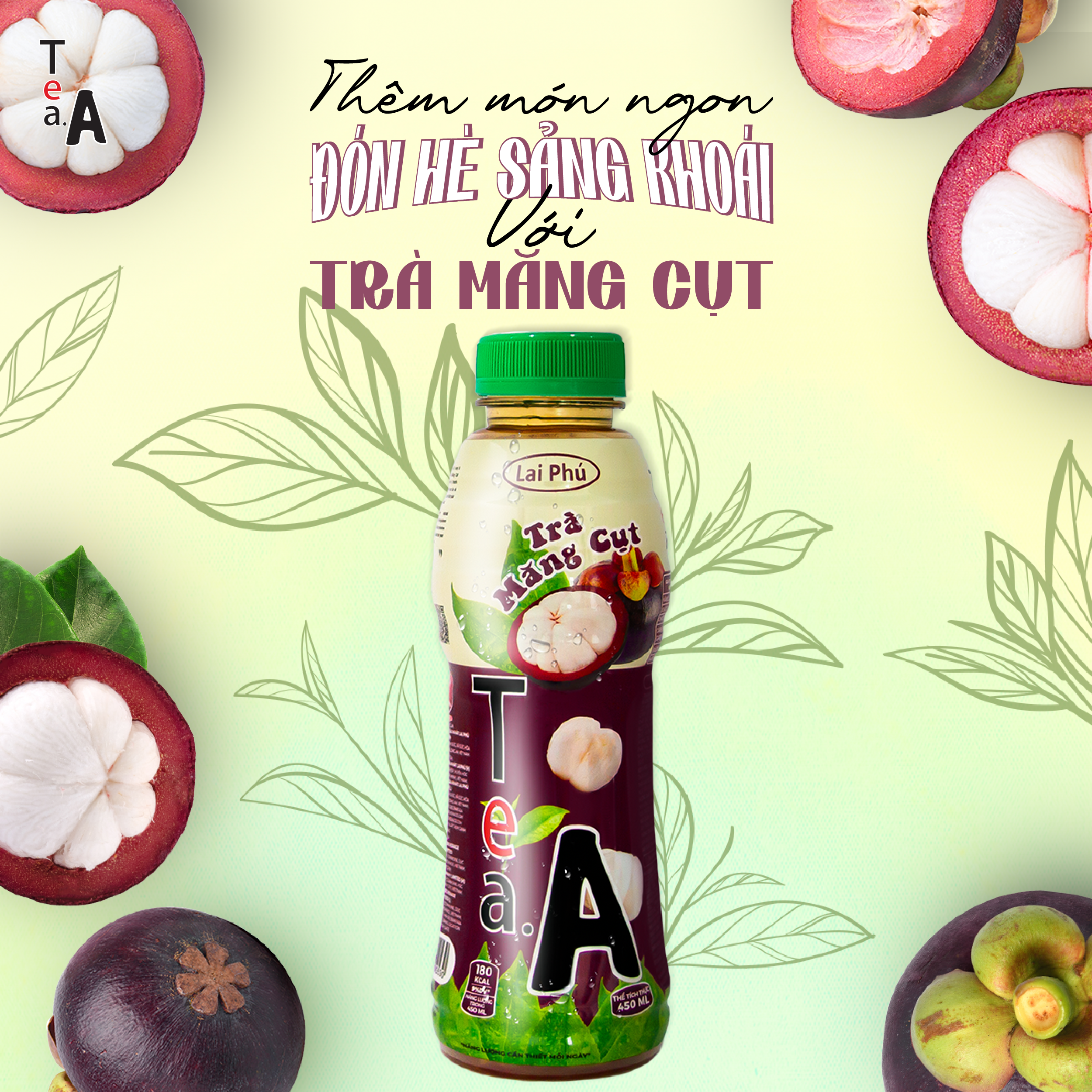 Trà Măng Cụt Tea A Chai 450ml - Thùng 24 Chai