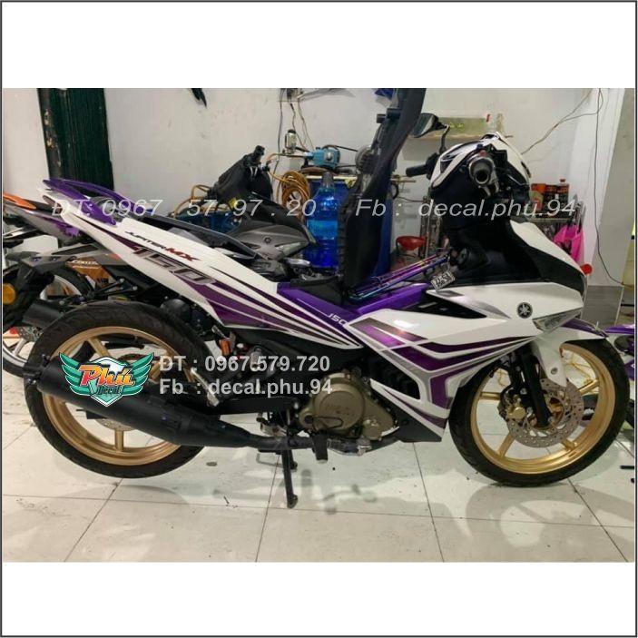 Tem rời Exciter 150 Trắng Tím indo