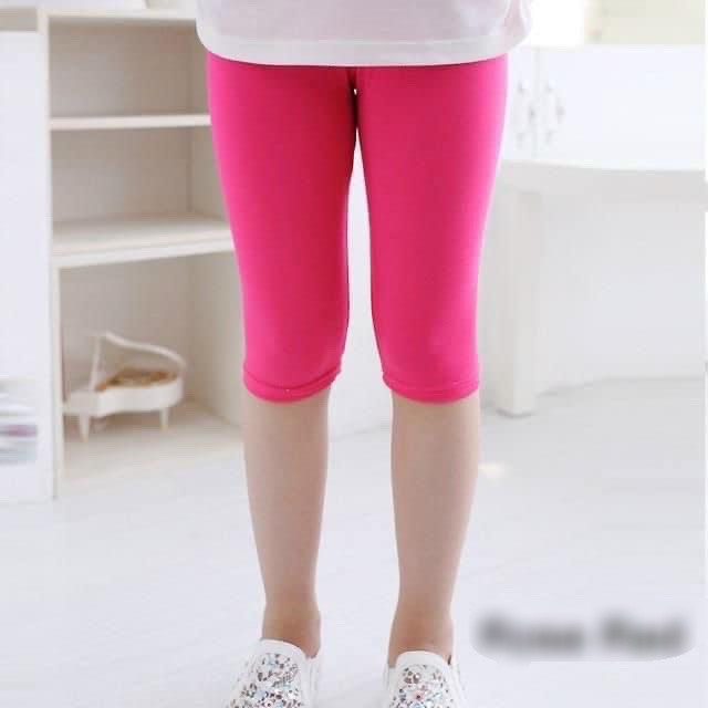 Quần Legging Bé Gái Lửng Thun  Cotton Xuất Xịn Co Giãn Mềm Mịn (21-40kg)