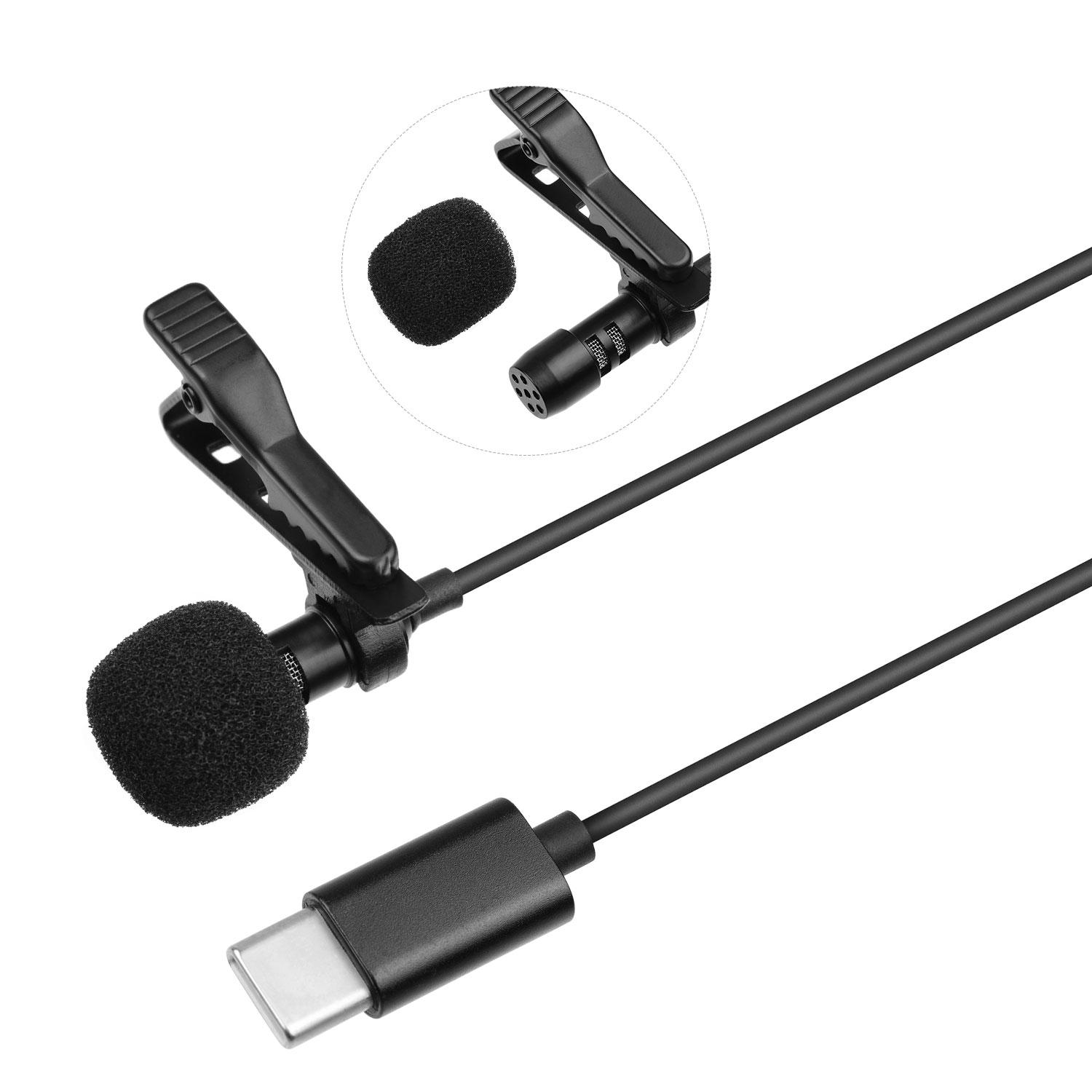 Kẹp cài thu âm Micrô 2 Mét Type-C cho máy tính xách tay