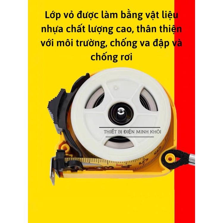 Thước Cuộn Thép dài 5 mét, thước dây khoá tự động chống va đập