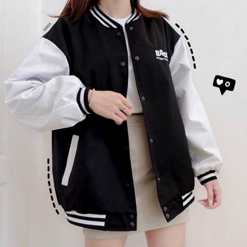 Áo bomber jacket dù 2 lớp khoác nữ nam unisex gió cúc bấm form rộng local brand ulzzang phong cách hàn quốc đep BADGE