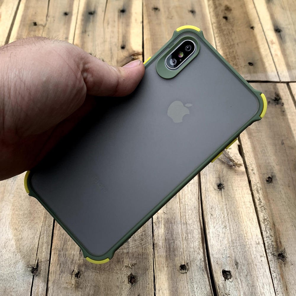 Ốp lưng chống sốc toàn phần màu lá mạ dành cho iPhone X / XS