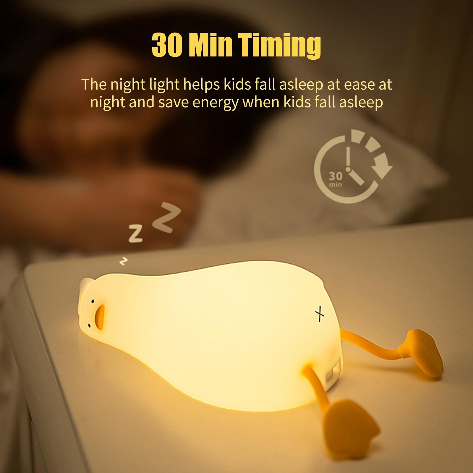 Cute Duck Night Light Warm White Night Light with Touch Sensor 3 Light Brightness Soft Silicone Animal Night Lamp