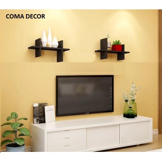 Kệ Treo Tường Chữ H Độc Đáo Gỗ Lõi Xanh Chống Ẩm Cao Cấp + Tặng phụ kiện lắp đặt chuyên dụng.