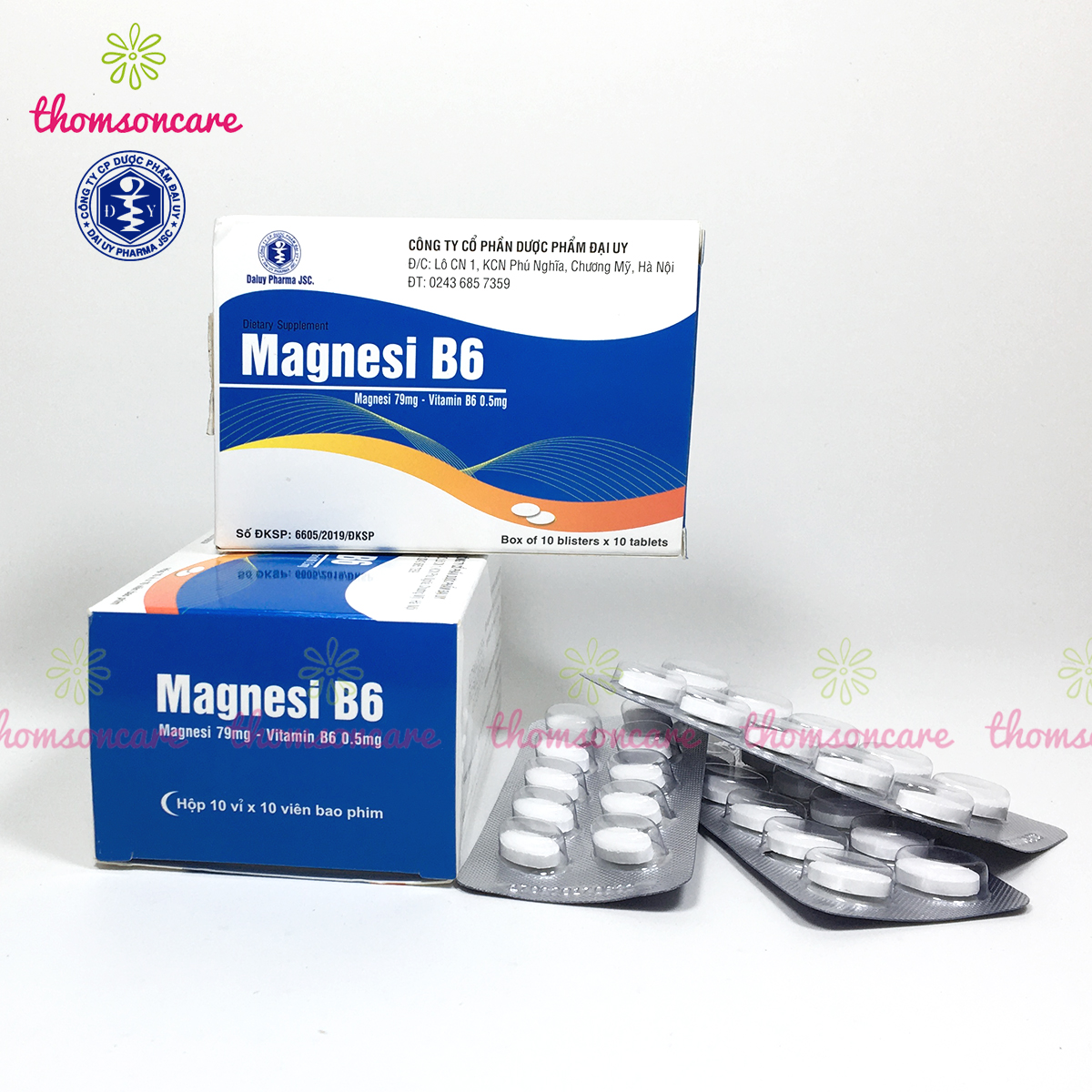 Bổ sung Magie B6 của dược Đại uy hộp 100 viên - giảm run chân run tay, hỗ trợ hệ thần kinh