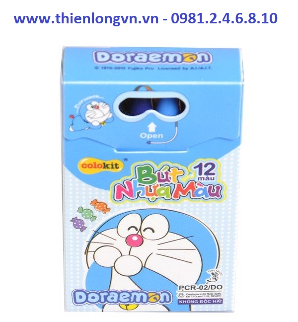 Bút nhựa 12 màu Colokit Doraemon PCR-02/DO