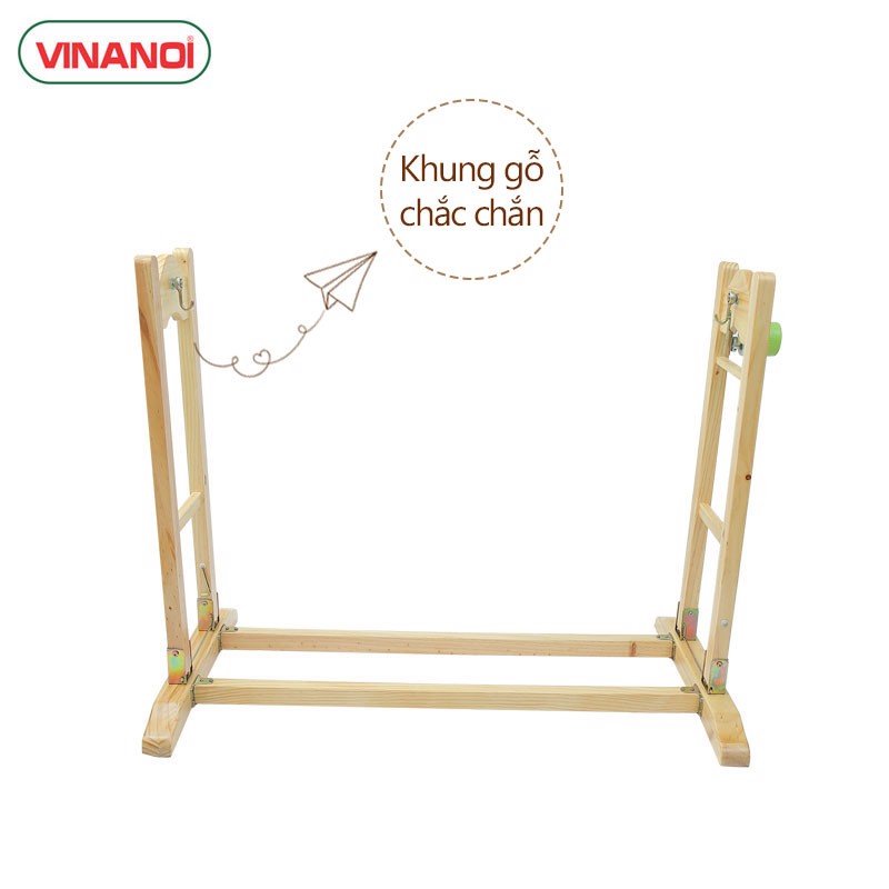 Nôi Em Bé Tự Động VINANOI-VNN301 Gỗ Thông Cao Cấp Vừa Làm Nôi Vừa Làm Võng Màu Tự Nhiên