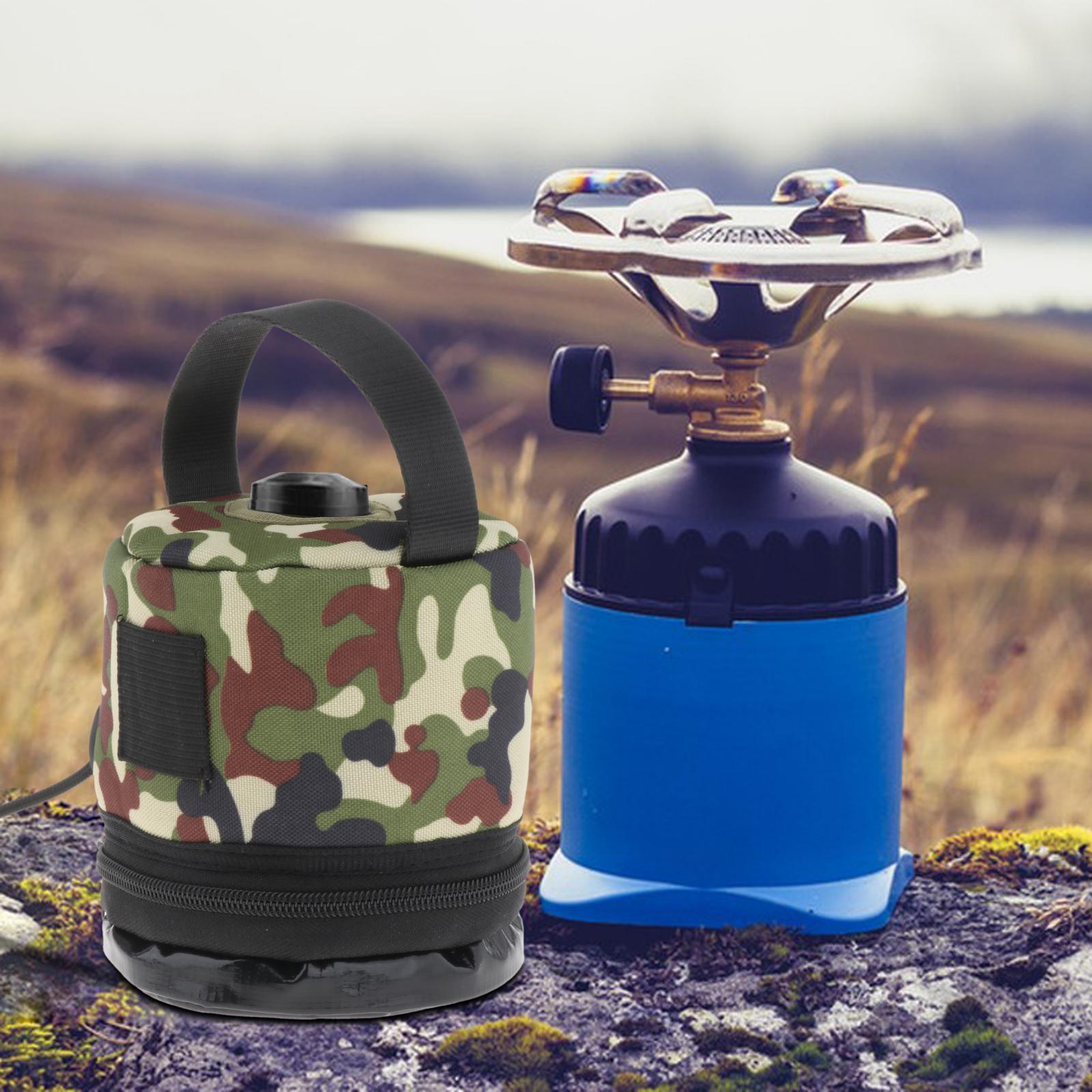 Camping Gas Canister Cover Gas Tank Protective Case Portable Tissue Cover Fuel Canister Protective Cover Storage Bag for Fishing Hiking BBQ