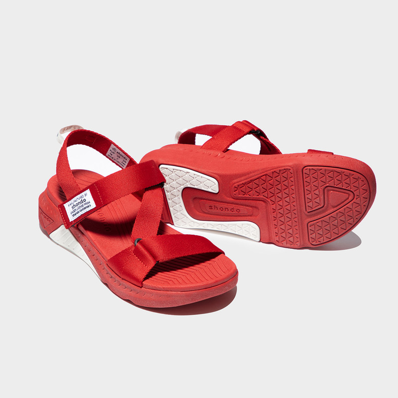 Giày Sandals Nữ F7 Racing Đế Đỏ Phối Trắng Quai Đỏ F7R6262