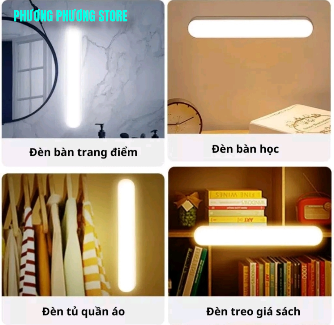 Đèn Led thông minh gắn tường, tủ đọc sách tích điện đa năng nhiều cấp độ ánh sáng điều chỉnh cảm ứng và điều khiển từ xa có hẹn giờ