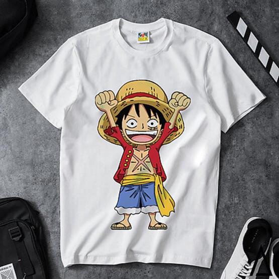 Áo thun Nam Nữ Không cổ ONEPIECE LUFFY YEAR  MSOP-14 mẫu mới cực đẹp, có size bé cho trẻ em / áo thun Anime Manga Unisex Nam Nữ, áo phông thiết kế cổ tròn basic cộc tay thoáng mát