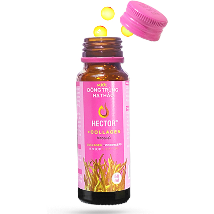 (100 Chai x 50ml ) Nước Uống Đông trùng hạ thảo Hector (Date mới) trẻ hóa nhanh và trắng da